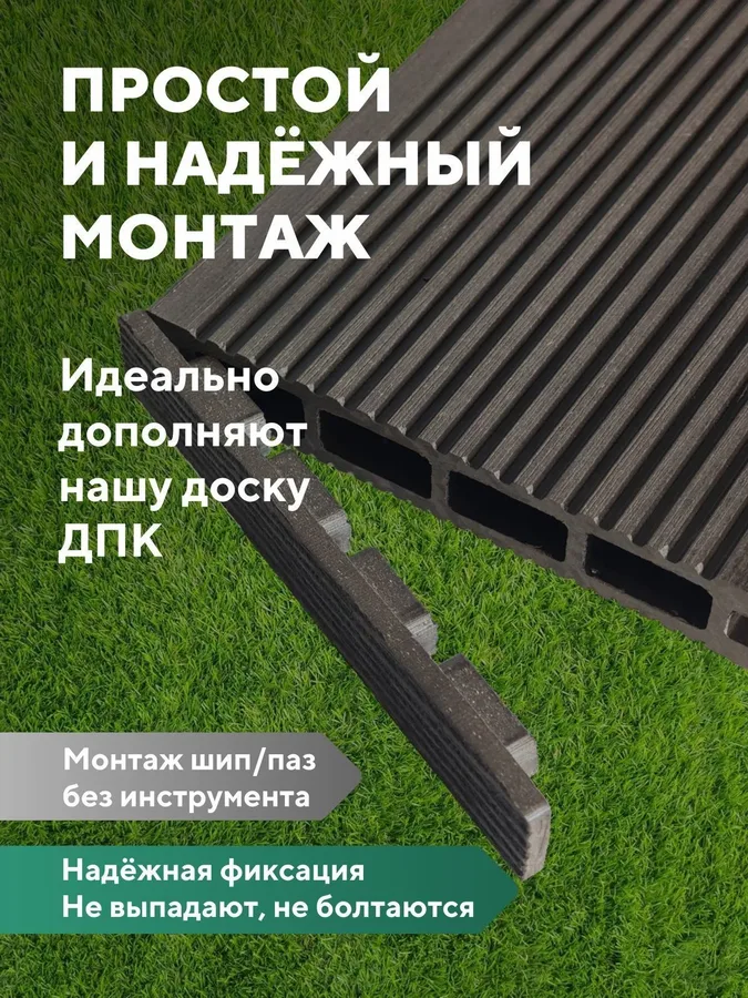 Заглушка террасной доски ДПК Венге, комплект 12 штук