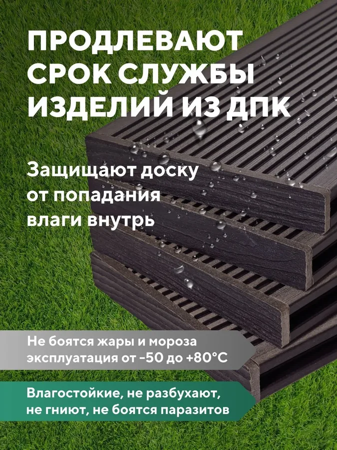 Заглушка террасной доски ДПК Венге, комплект 12 штук