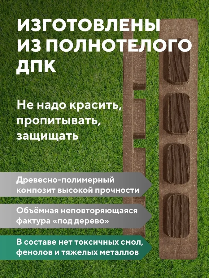 Заглушка террасной доски ДПК Коричневый, комплект 4 штуки