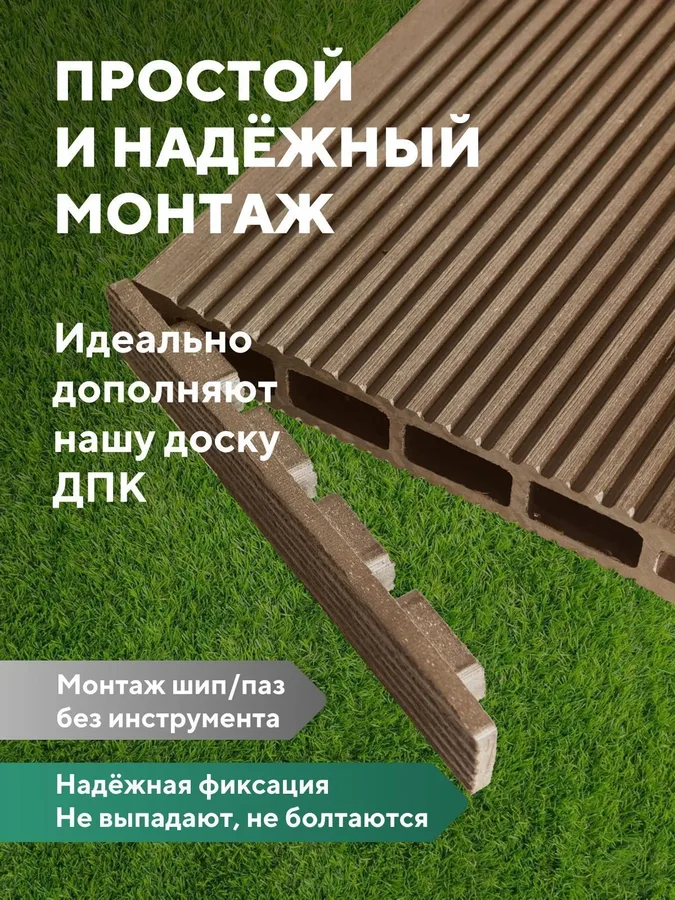 Заглушка террасной доски ДПК Коричневый, комплект 4 штуки