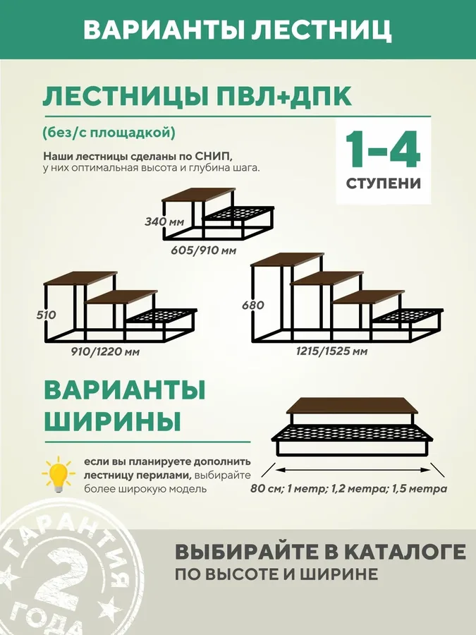 Лестница крыльцо 3 ступени 800 мм ДПК Венге детали конструкции
