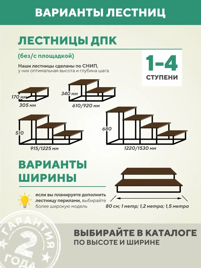 Лестница для крыльца 3 ступени 1000 мм ДПК Серый для крыльца к дому