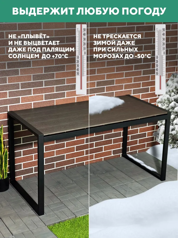 Стол садовый металлический, для дачи Соната 1500х730Х780