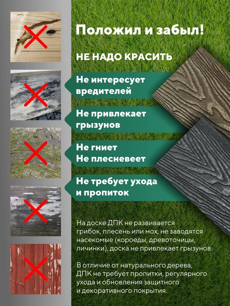 Террасная доска "Свабрика" 3D-фактура 150 мм, цвет антрацит