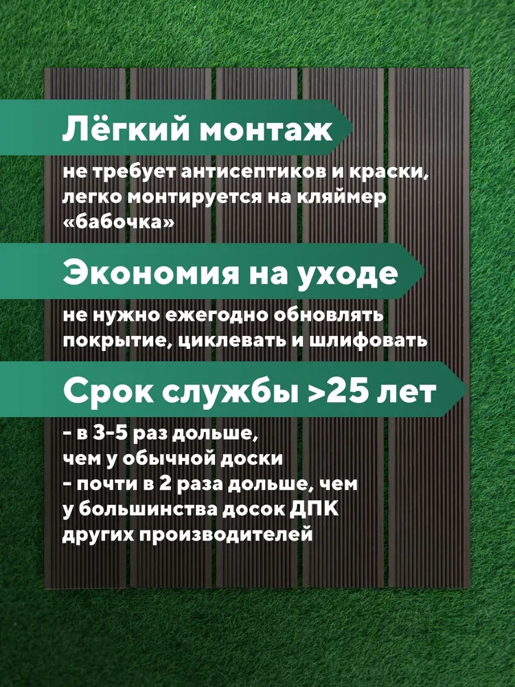 Террасная доска "Свабрика" Вельвет 150 мм, цвет венге