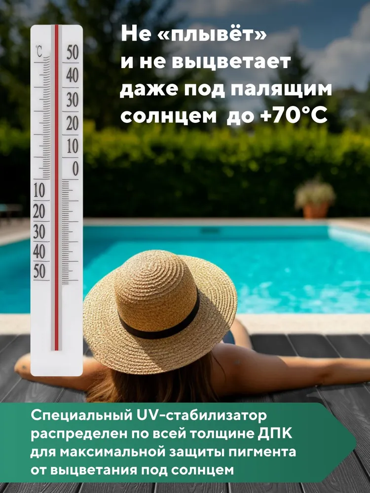 Террасная доска "Свабрика" 3D-фактура 150 мм, цвет антрацит
