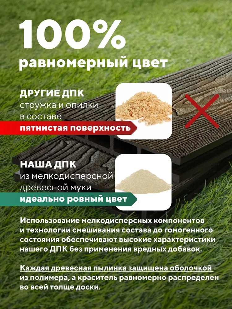 Террасная доска "Свабрика" 3D-фактура 150 мм, цвет венге